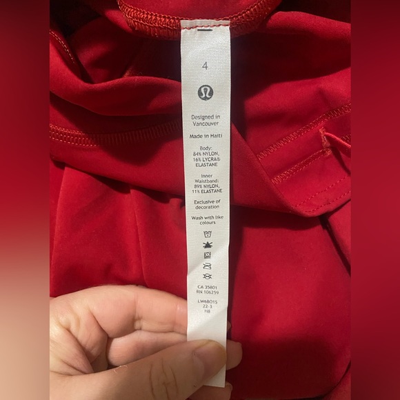 NWT Lululemon Base Pace High-Rise Crop 23" in Dark Red - Picture 5 of 8